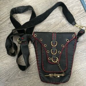 Black leather crossbody